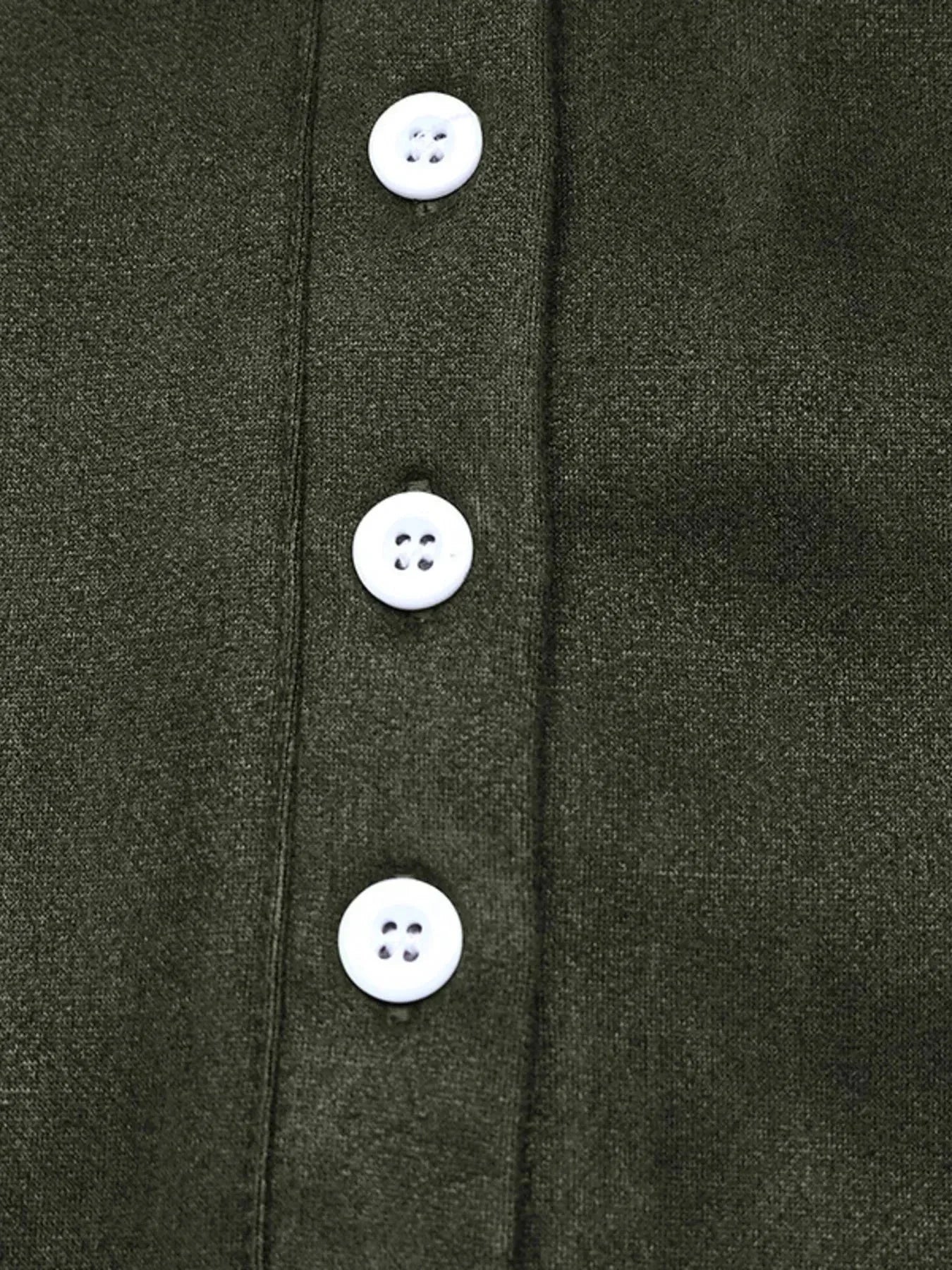 Button Front Mini Sweatshirt Dress - VILLA FASHION