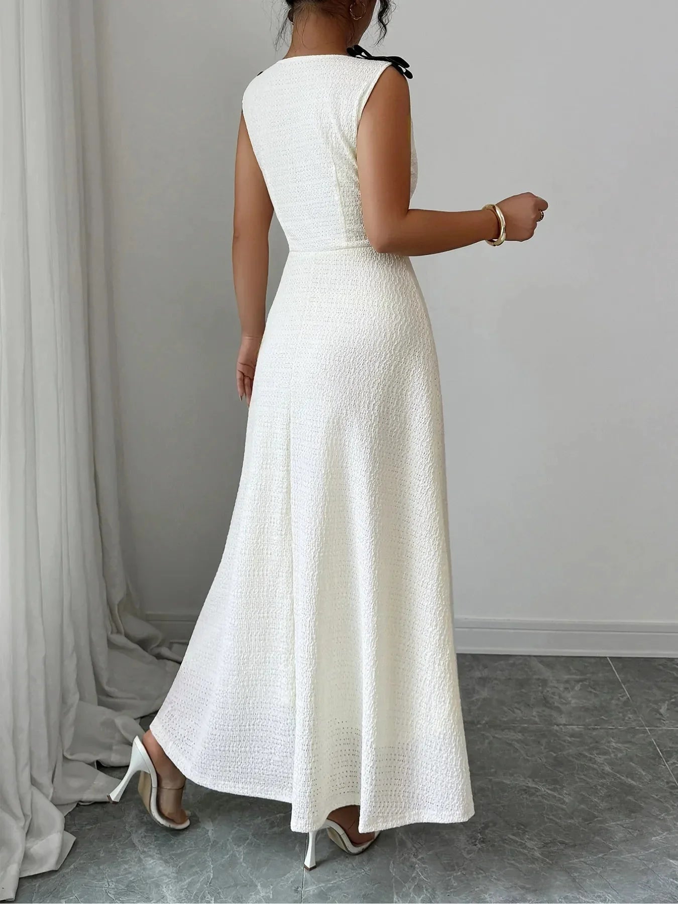 Buttoned Sleeveless Maxi Tank Dress - VILLA FASHION