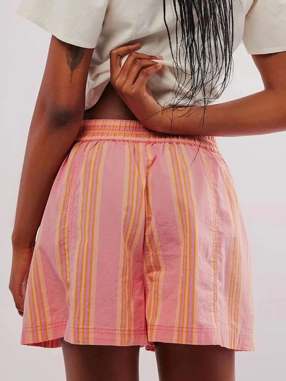 Elastic Waist Shorts - VILLA FASHION