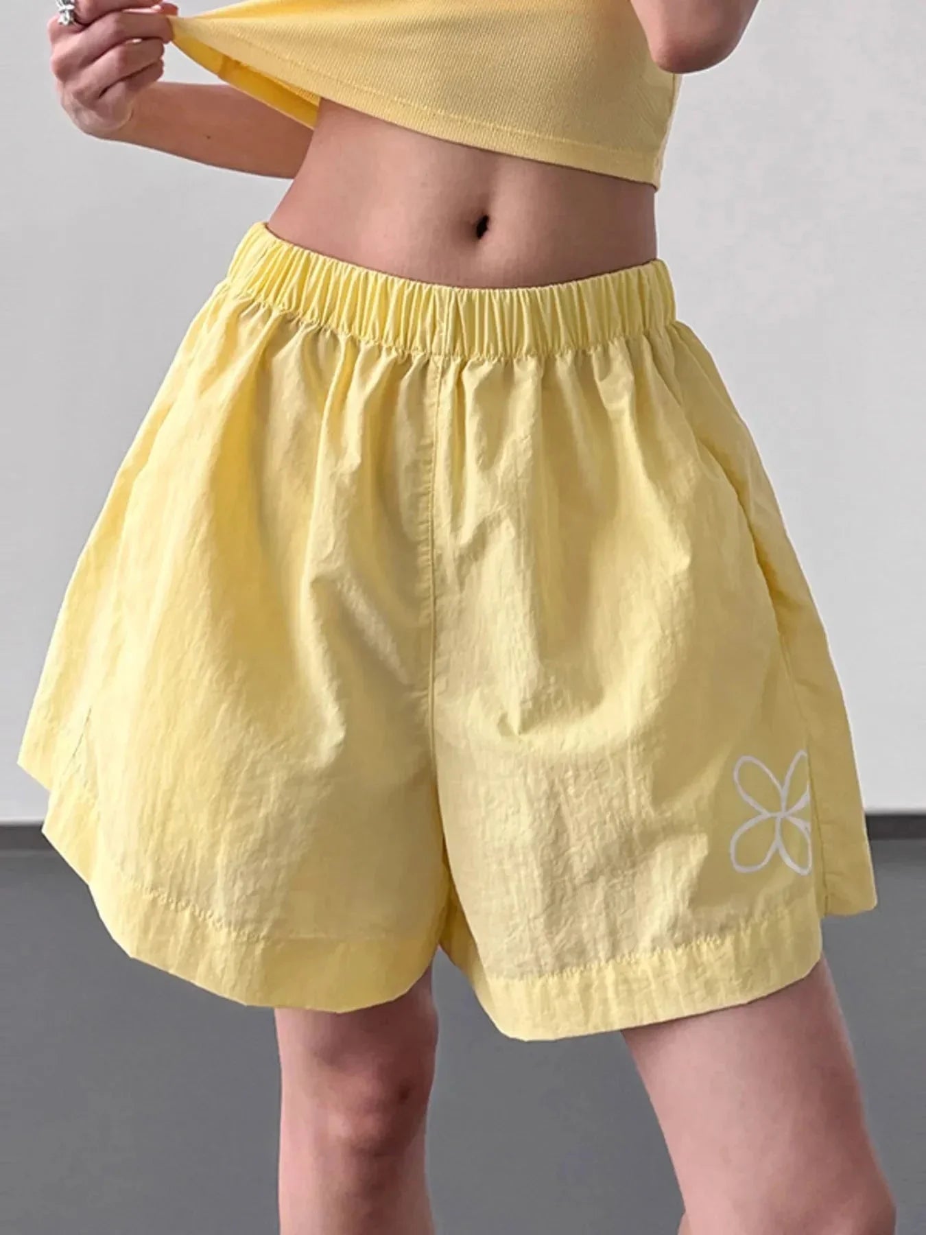 Elastic Waist Shorts - VILLA FASHION