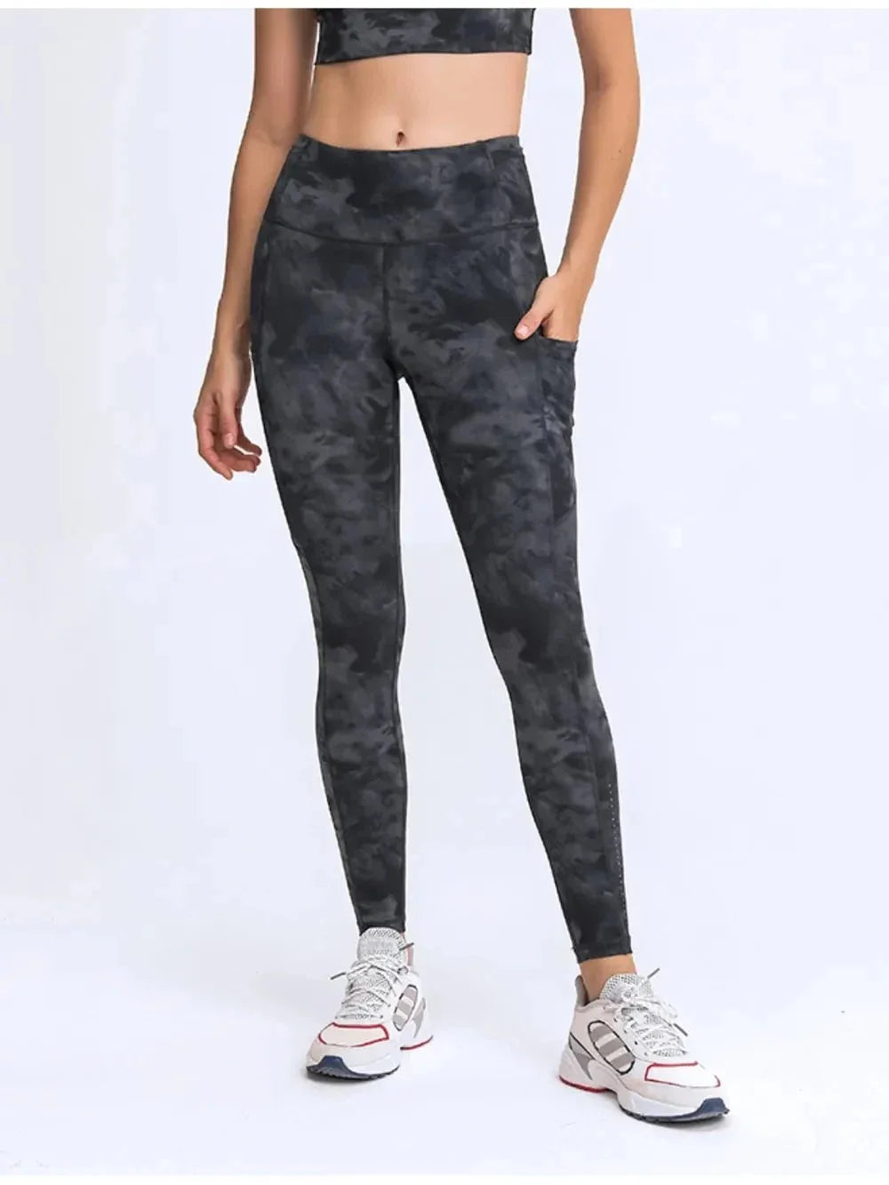 Millennia Wide Waistband Leggings with Pockets - VILLA FASHION