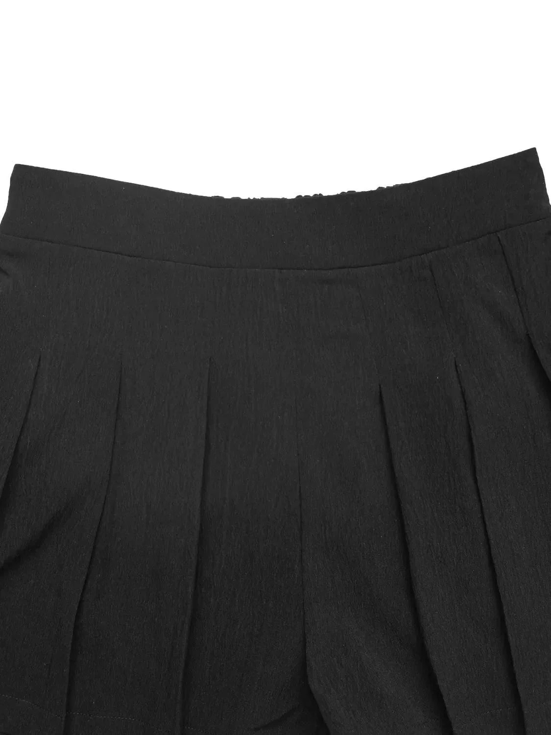 Pleated Shorts with Pockets - VILLA FASHION