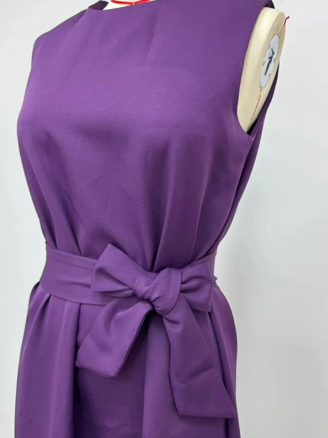 Round Neck Sleeveless Midi Dress - VILLA FASHION