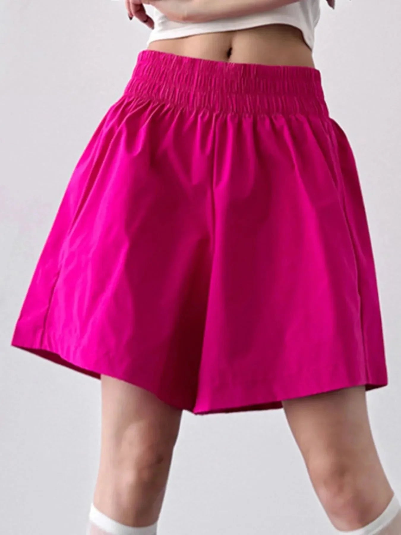 Smocked Wide - Leg Shorts - VILLA FASHION