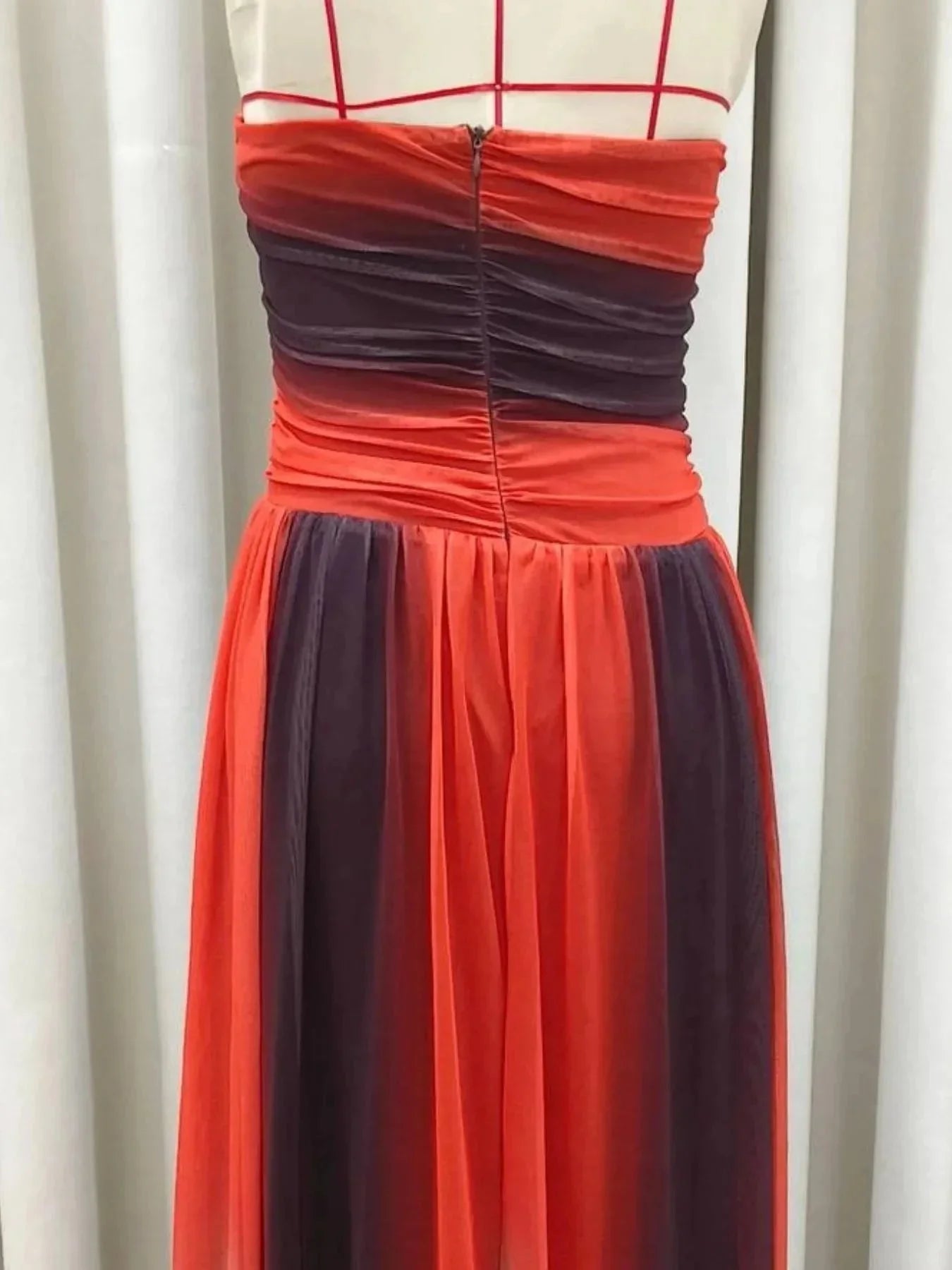 Strapless Cut - Out Rainbow Gradient Maxi Dress - VILLA FASHION