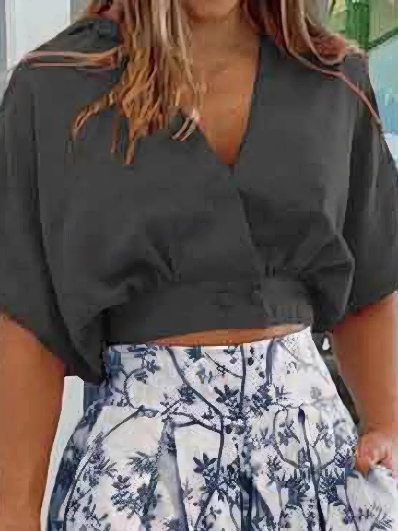 Surplice Top and High Waist Pants Set - VILLA FASHION