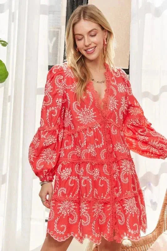 ADORA Puff Sleeve Floral Dress - VILLA FASHION