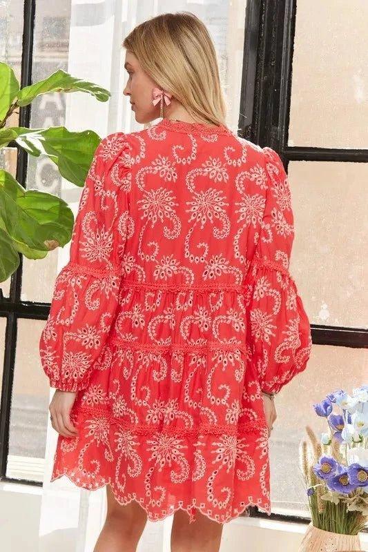 ADORA Puff Sleeve Floral Dress - VILLA FASHION