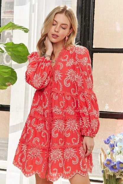 ADORA Puff Sleeve Floral Dress - VILLA FASHION