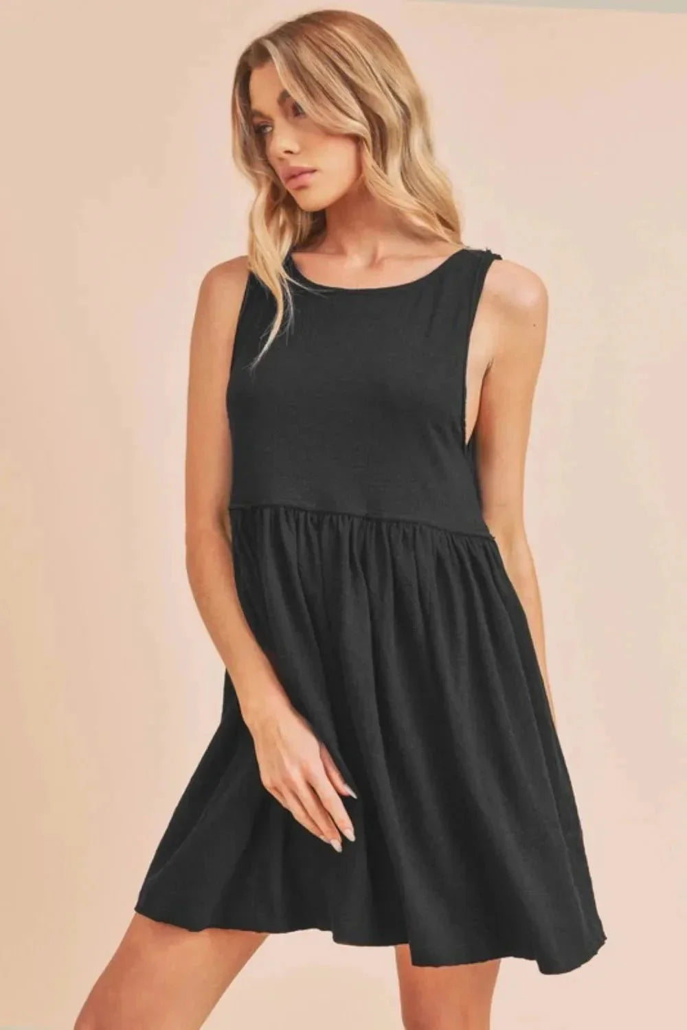 Aemi + Co Round Neck Mini Tank Dress - VILLA FASHION
