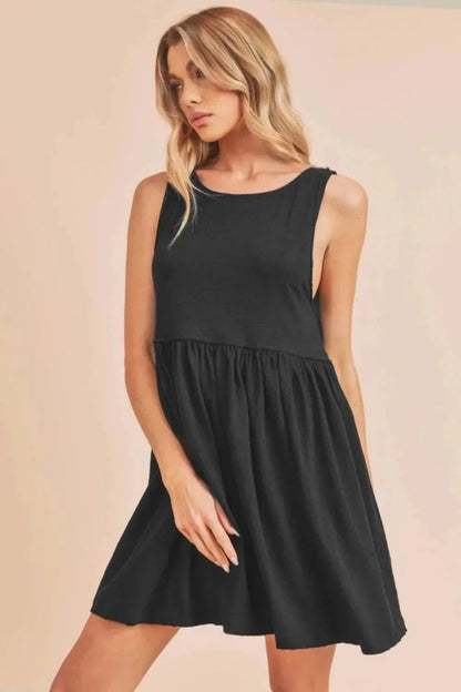 Aemi + Co Round Neck Mini Tank Dress - VILLA FASHION
