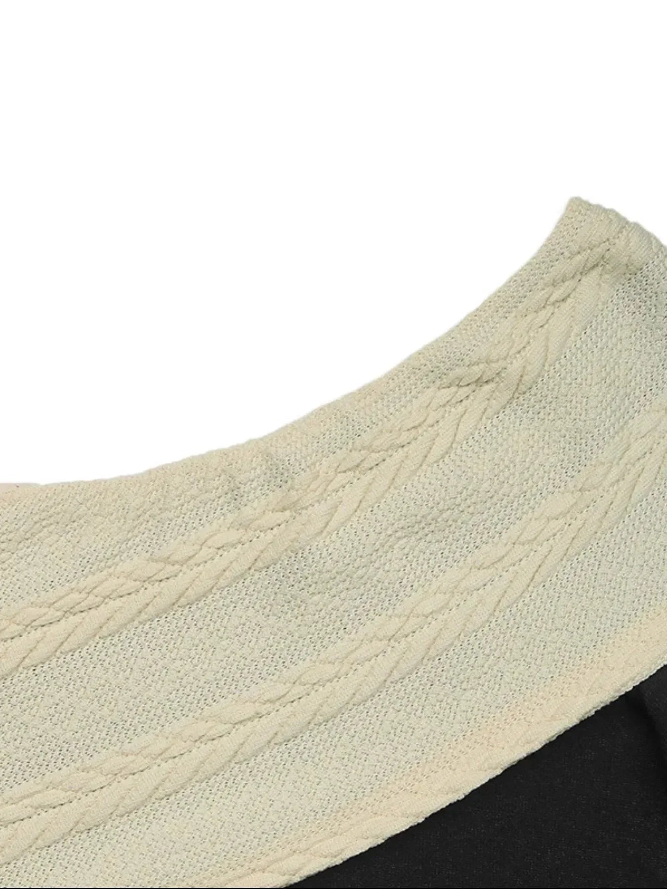 Asymmetrical Contrast Long Sleeve Dress - VILLA FASHION