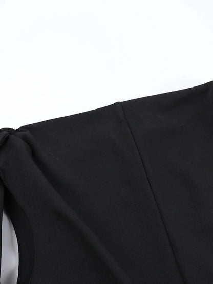 Asymmetrical Tied Sleeveless Maxi Dress - VILLA FASHION