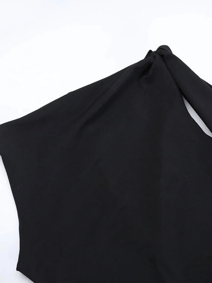 Asymmetrical Tied Sleeveless Maxi Dress - VILLA FASHION