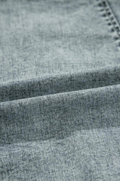 Back Zipped Mini Cami Denim Dress - VILLA FASHION