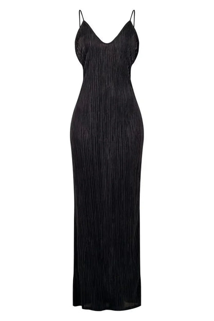 Backless Printed Maxi Cami Dress - VILLA FASHION