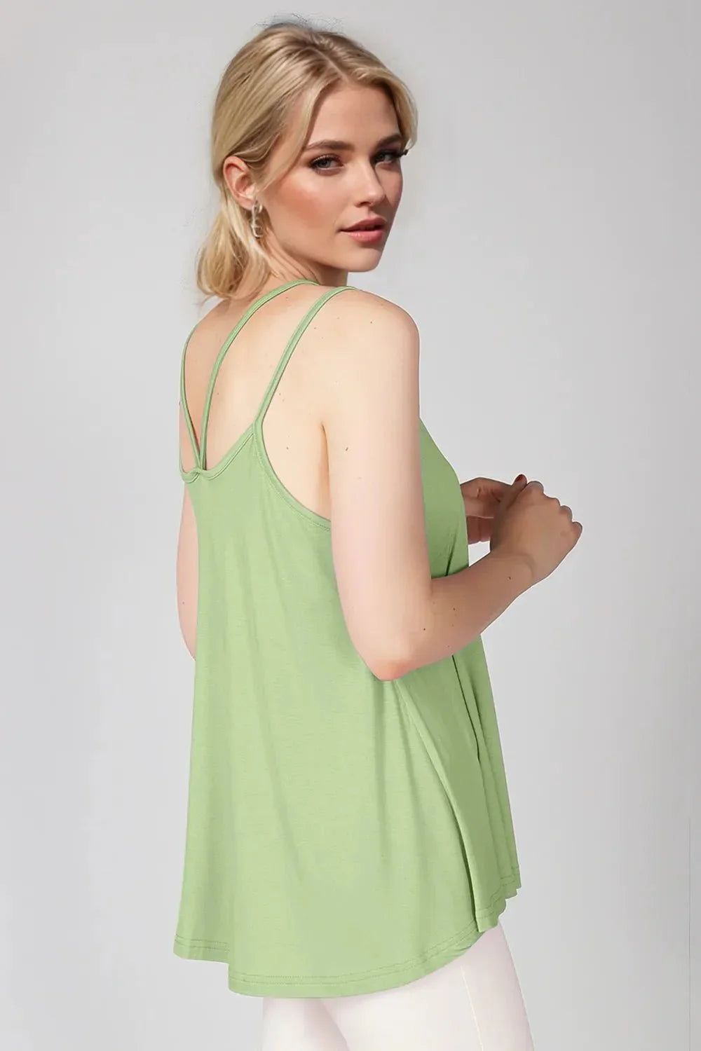 Basic Bae Bamboo Scoop Neck Double Spaghetti Straps Cami - VILLA FASHION