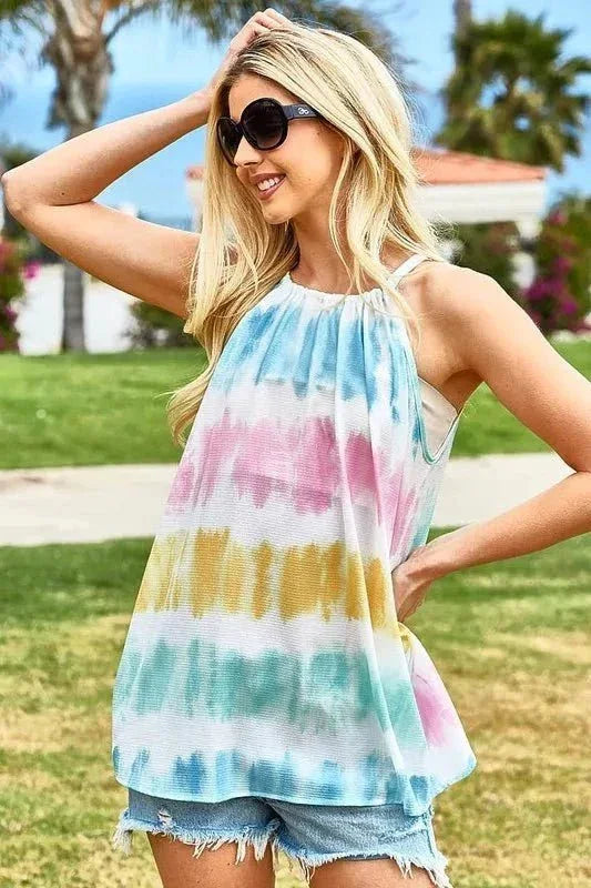 BiBi Tie - Dye Halter Neck Top - VILLA FASHION