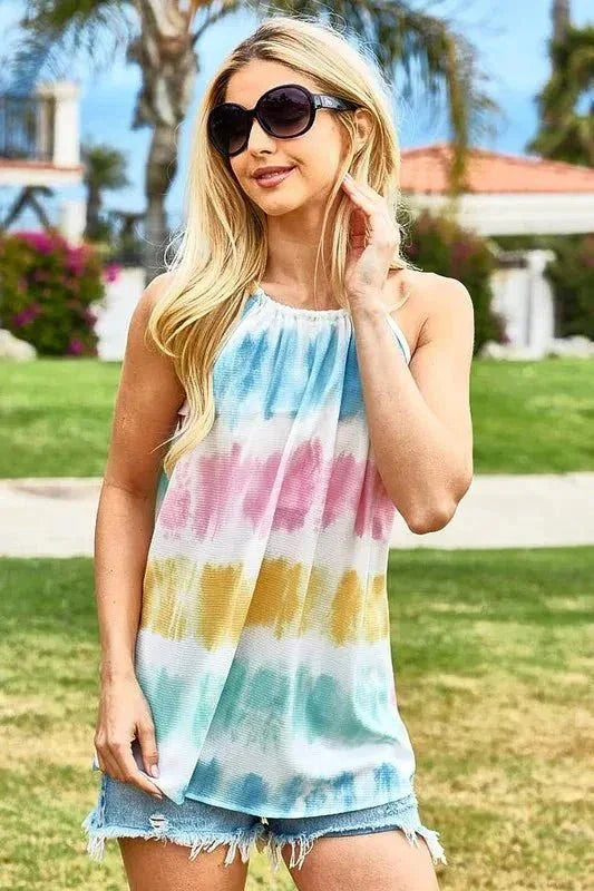 BiBi Tie - Dye Halter Neck Top - VILLA FASHION