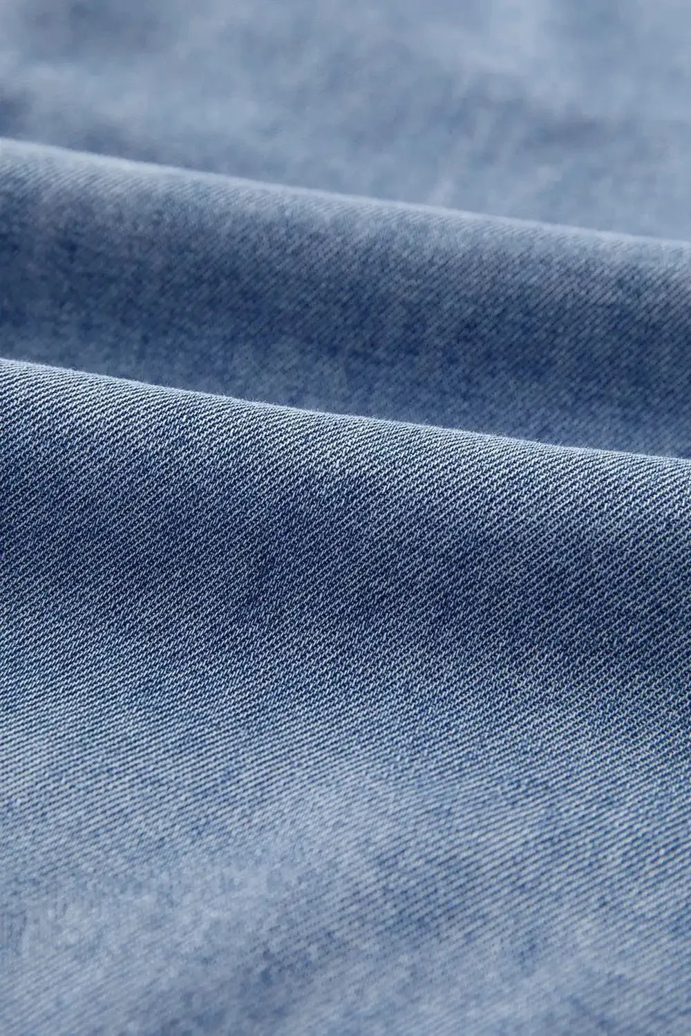 Bow Tie Long Sleeve Denim Top - VILLA FASHION