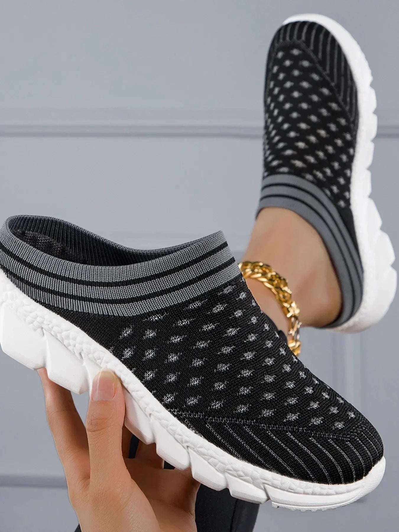 Breathable Mesh Slip - On Sneakers - VILLA FASHION