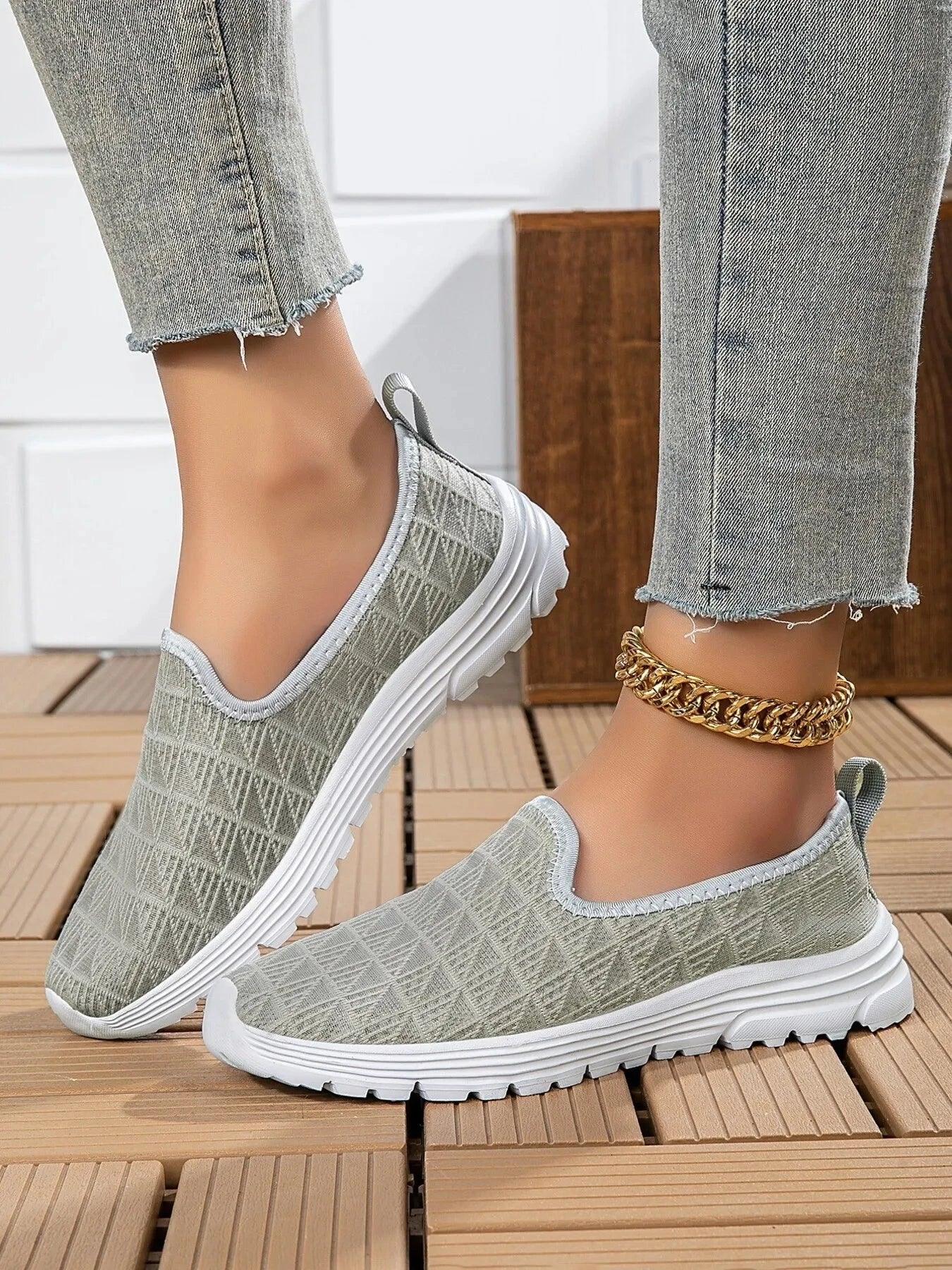 Breathable Mesh Slip - On Sneakers - VILLA FASHION