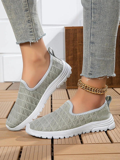 Breathable Mesh Slip - On Sneakers - VILLA FASHION