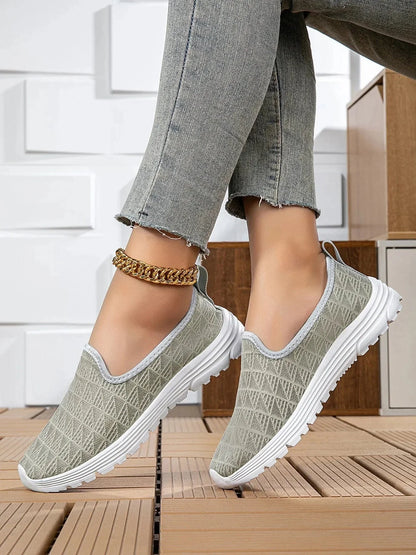 Breathable Mesh Slip - On Sneakers - VILLA FASHION