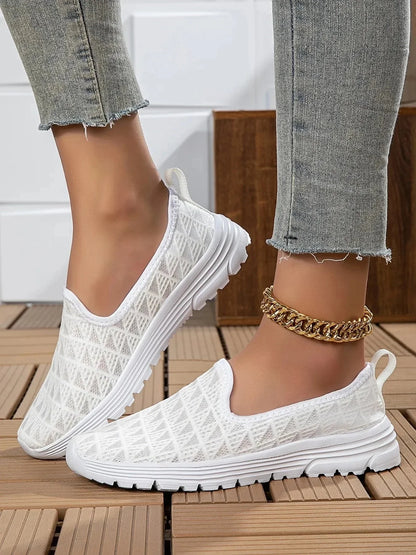 Breathable Mesh Slip - On Sneakers - VILLA FASHION