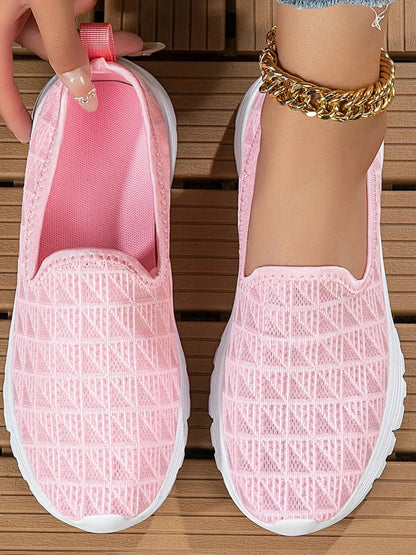 Breathable Mesh Slip - On Sneakers - VILLA FASHION