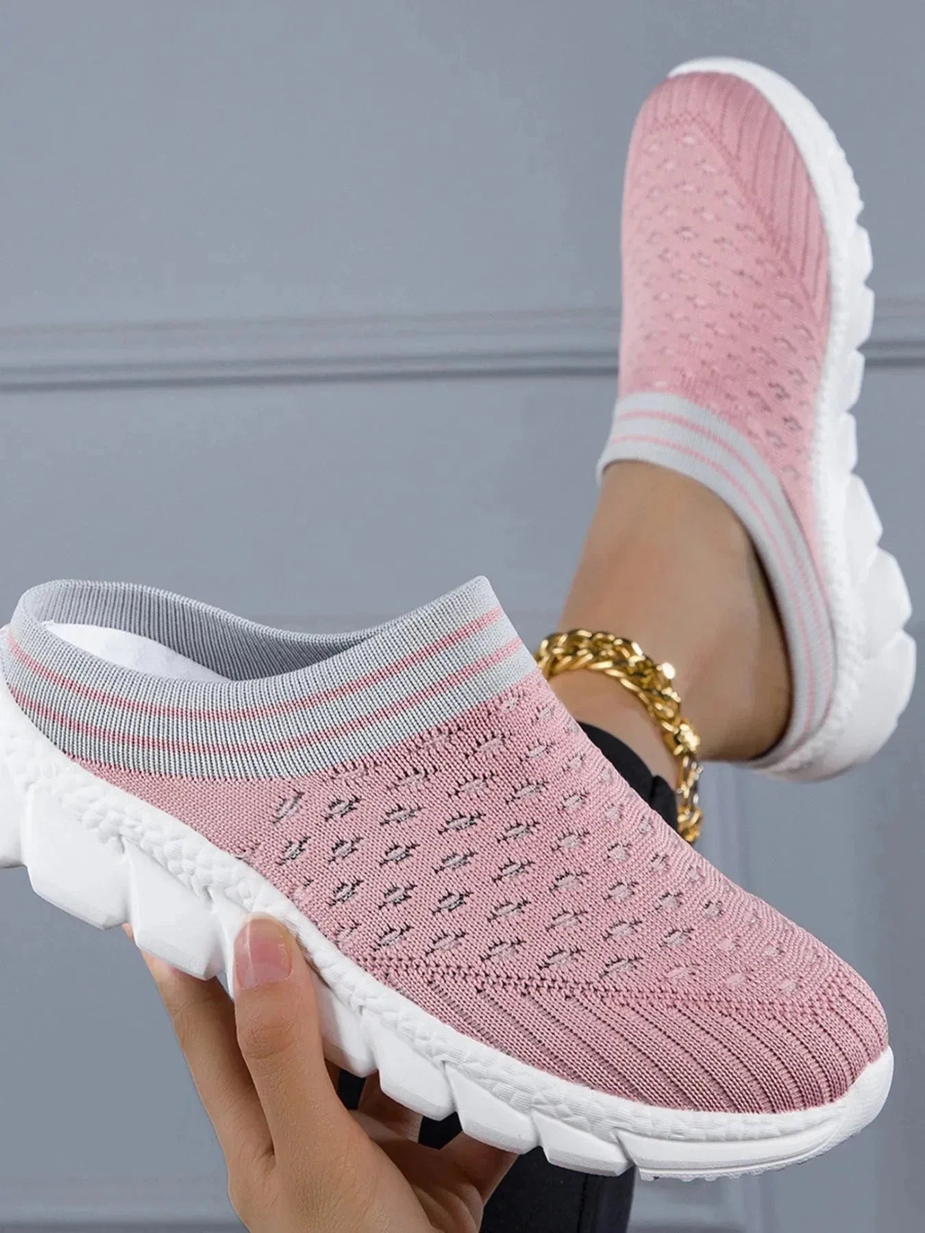 Breathable Mesh Slip - On Sneakers - VILLA FASHION