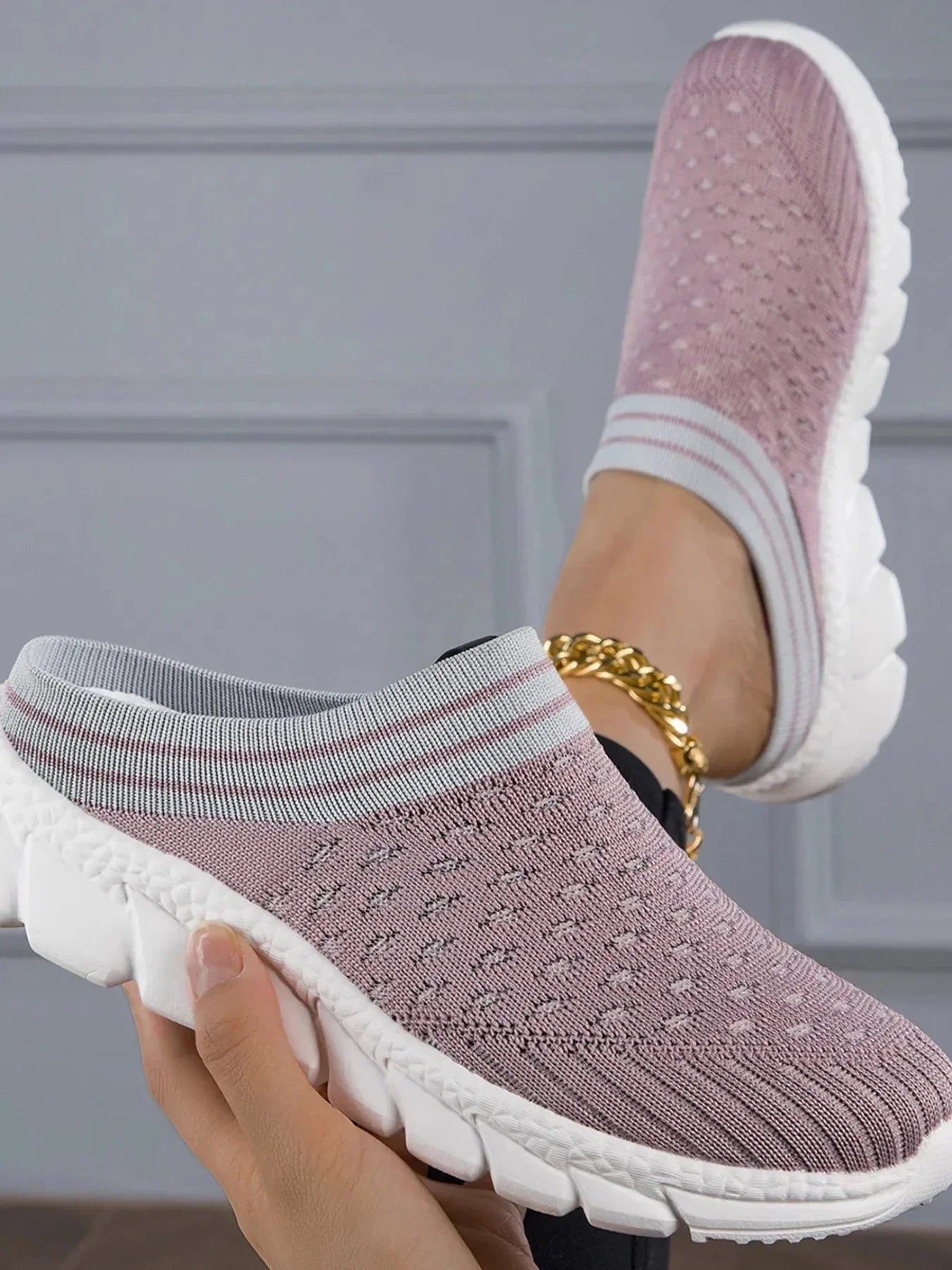 Breathable Mesh Slip - On Sneakers - VILLA FASHION