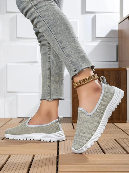 Breathable Mesh Slip - On Sneakers - VILLA FASHION