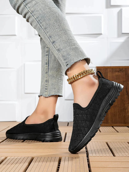 Breathable Mesh Slip - On Sneakers - VILLA FASHION