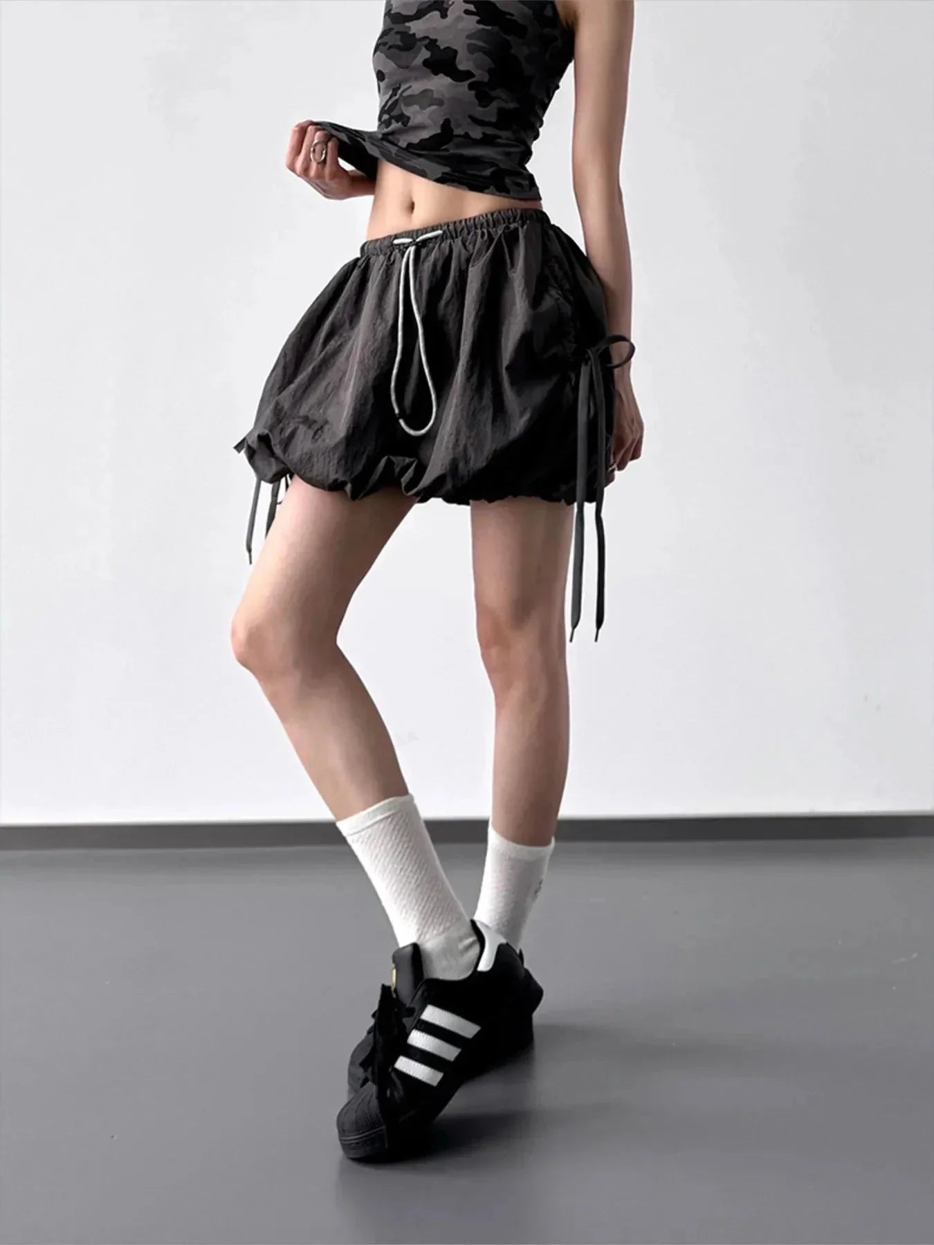 Bubble Drawstring Casual Shorts - VILLA FASHION