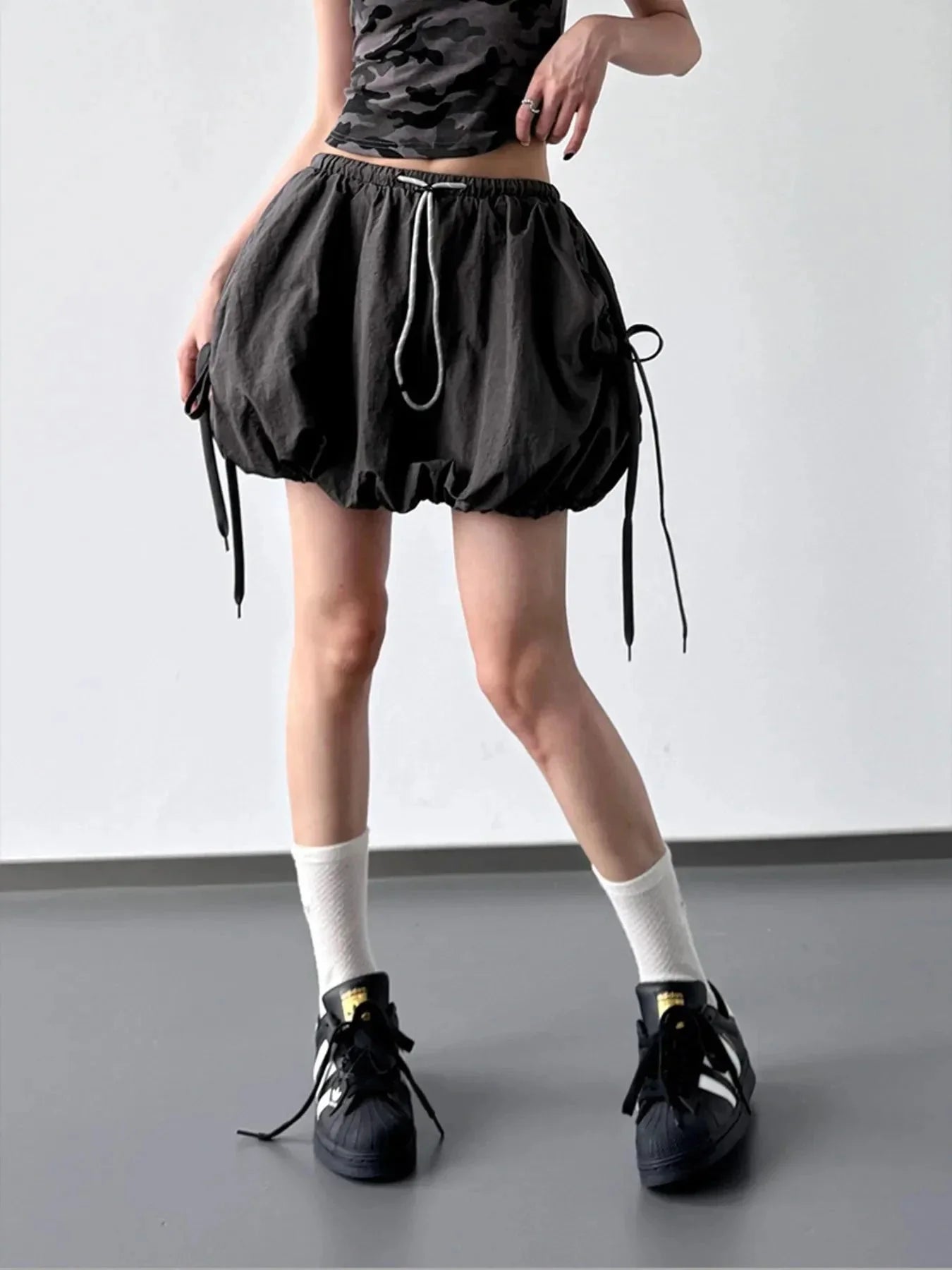 Bubble Drawstring Casual Shorts - VILLA FASHION