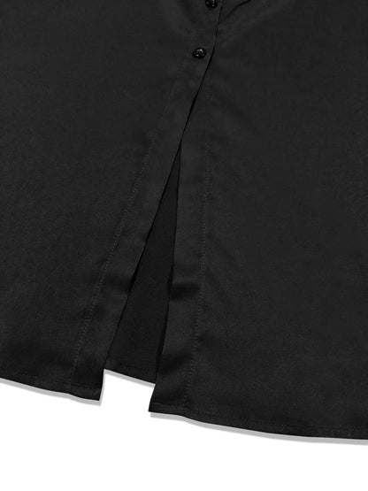 Button Down Belted Midi Shirt Dress - VILLA FASHION