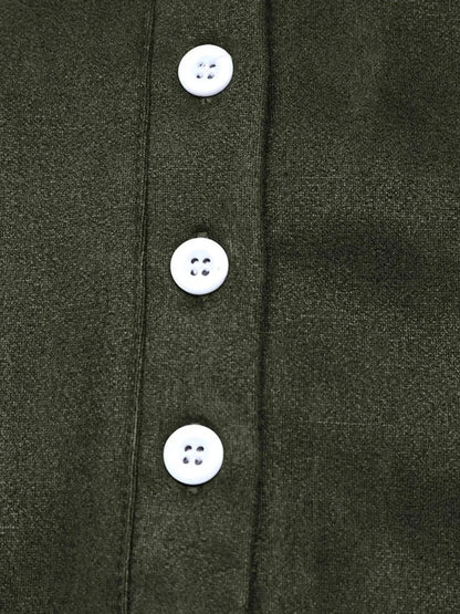 Button Front Mini Sweatshirt Dress - VILLA FASHION