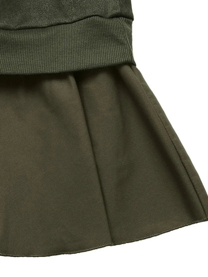 Button Front Mini Sweatshirt Dress - VILLA FASHION