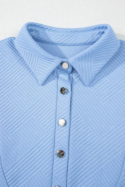 Button Front Short Sleeve Mini Dress - VILLA FASHION