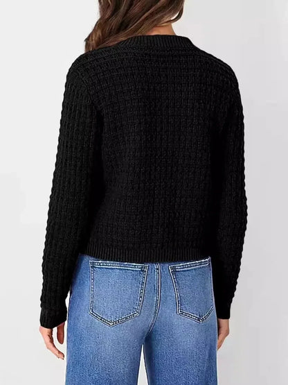 Button - Up Long Sleeve Cardigan - VILLA FASHION