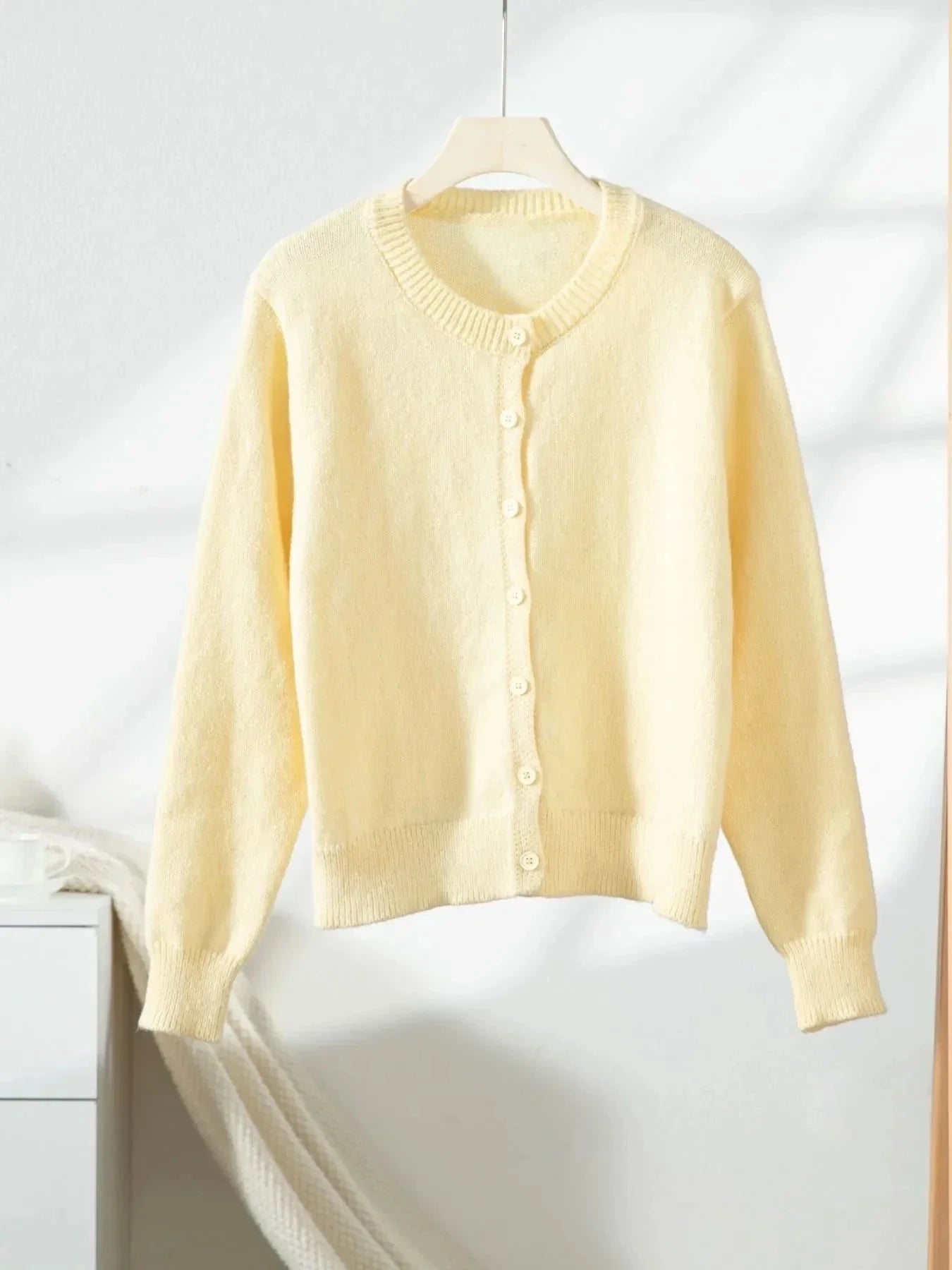 Button - Up Long Sleeve Knit Cardigan - VILLA FASHION