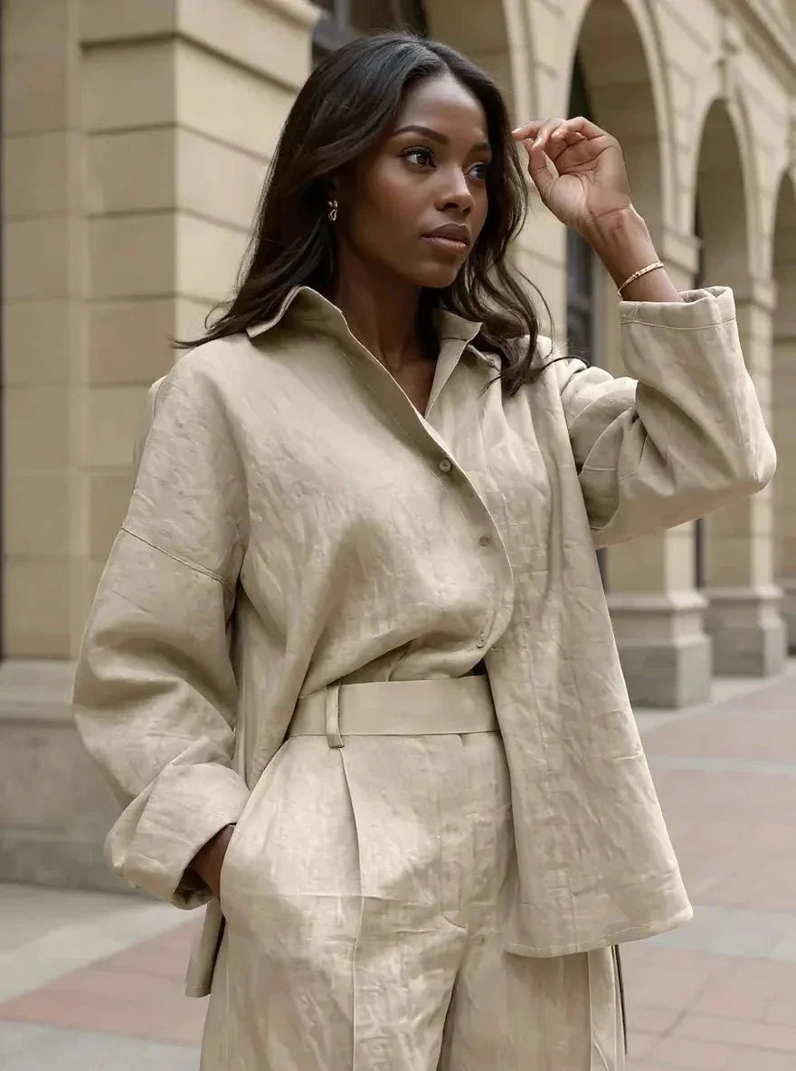 Button Up Long Sleeve Shirt - VILLA FASHION