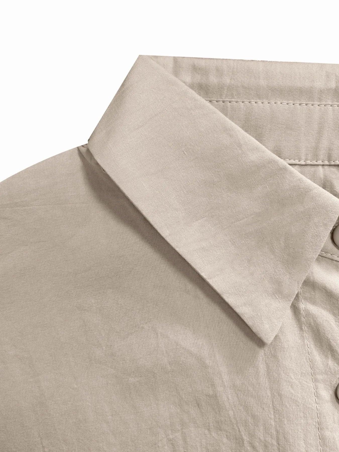 Button Up Long Sleeve Shirt - VILLA FASHION