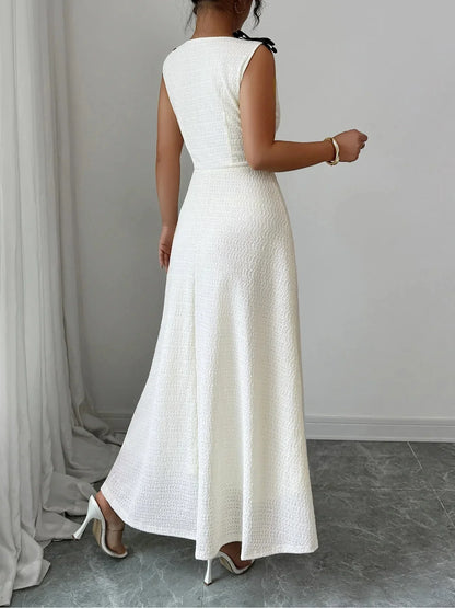 Buttoned Sleeveless Maxi Tank Dress - VILLA FASHION