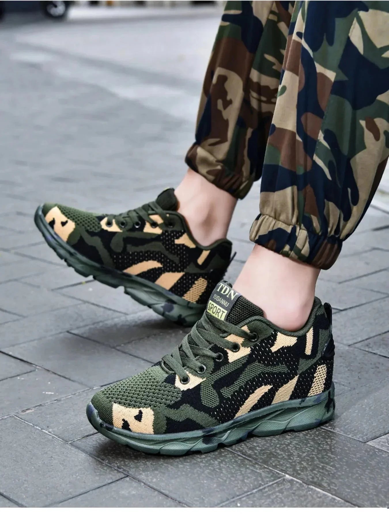 Camouflage Mesh Athletic Sneakers - VILLA FASHION