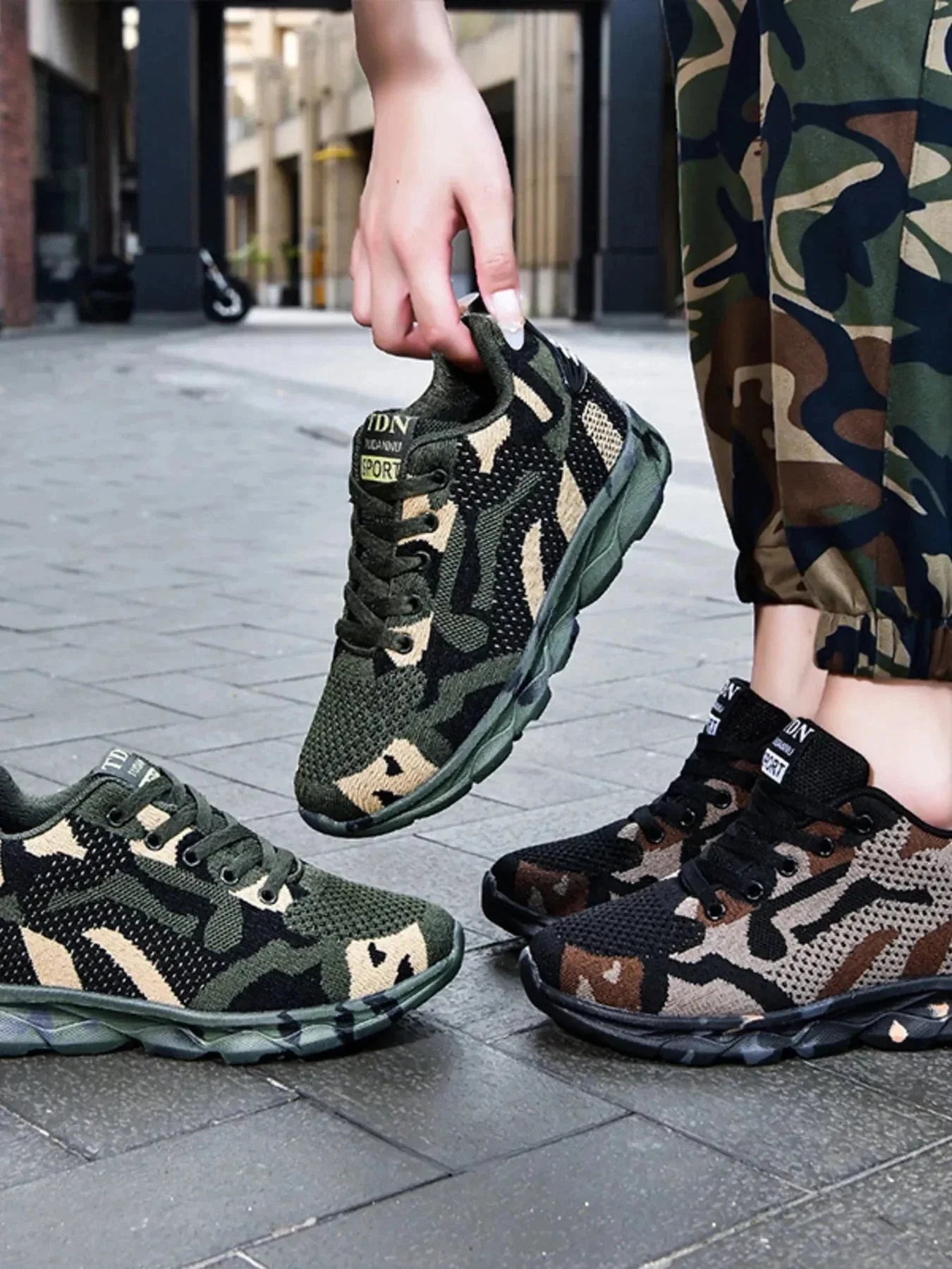 Camouflage Mesh Athletic Sneakers - VILLA FASHION