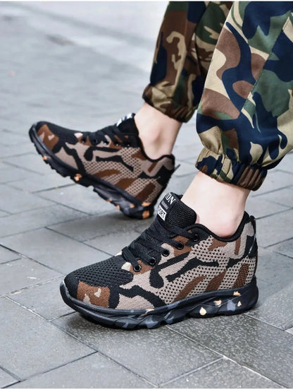 Camouflage Mesh Athletic Sneakers - VILLA FASHION