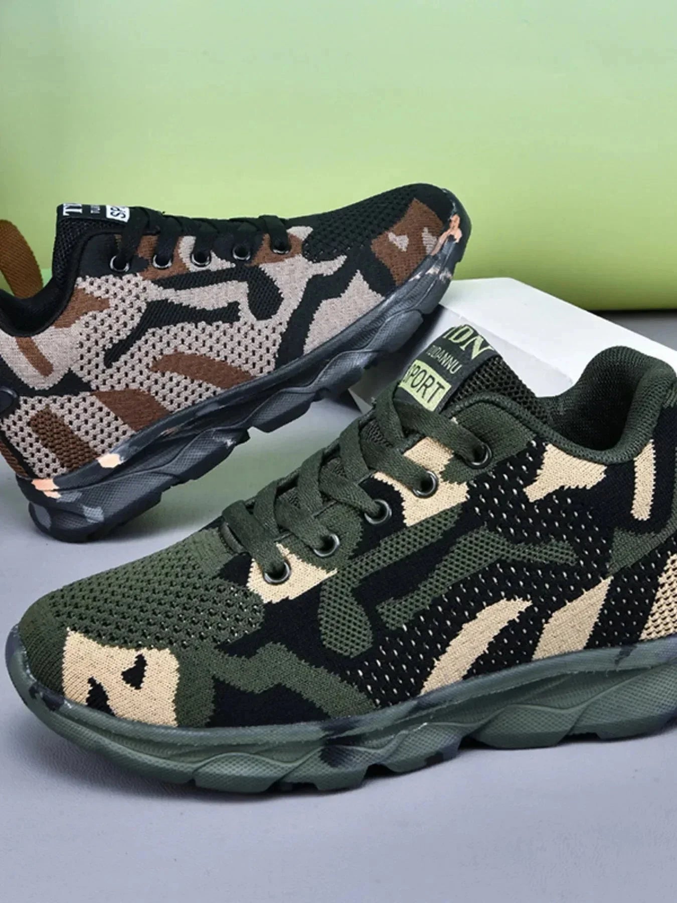Camouflage Mesh Athletic Sneakers - VILLA FASHION