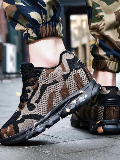 Camouflage Mesh Athletic Sneakers - VILLA FASHION